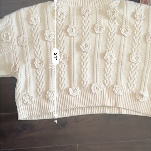 For Love & Lemons Martina Sweater | BNWT Cream Turtleneck | (Cropped Fit) - Picture 11 of 11